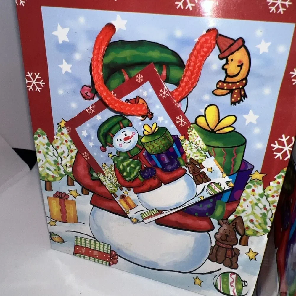 12 Pack Christmas Treat Gift Bags‎ Cute Patterns Gift Tags for Christmas Holiday